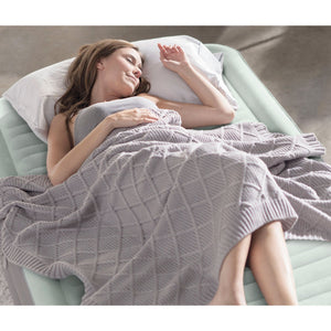 Intex PremAire I Fiber-Tech Elevated Air Mattress Bed with Built-In Pump, Twin