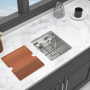 Gray Stainless Steel Undermount Bar Sink with Folding Faucet - Gray