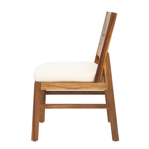 Outdoor 7-Piece Acacia Wood Dining Set with Taiga 69 Table and Cream Cushions