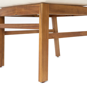 Outdoor 7-Piece Acacia Wood Dining Set with Taiga 69 Table and Cream Cushions