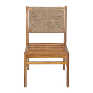 Outdoor 7-Piece Acacia Wood Dining Set with Taiga 69 Table and Cream Cushions