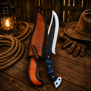 Custom Hunting Knife D2 Steel Cowboy Style Fixed Blade Knife
