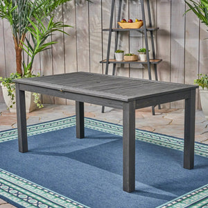 Outdoor Expandable Dining Table with Square Legs - Dark Gray or Light Brown