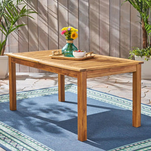 Outdoor Expandable Dining Table with Square Legs - Dark Gray or Light Brown