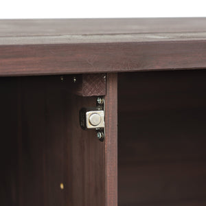 Outdoor Kitchen Island Bar Cart with Stainless Steel Top - Natural Finish
