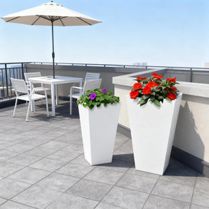 Outdoor Planter Set with Drainage Holes - 2-Pack, Magnesium Oxide