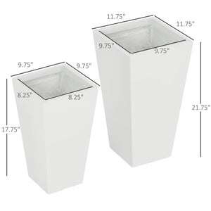Outdoor Planter Set with Drainage Holes - 2-Pack, Magnesium Oxide