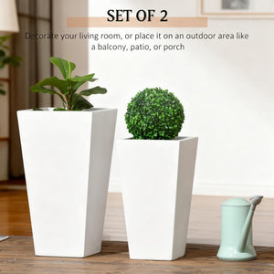 Outdoor Planter Set with Drainage Holes - 2-Pack, Magnesium Oxide