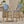 Outdoor Rattan French Barstool Set - Navy Blue & White