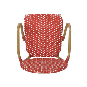 Outdoor Wicker and Aluminum French Barstools, Set of 2 with Rust-Resistant Frame - Natural