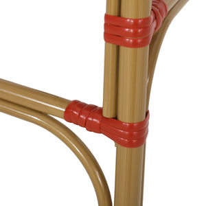 Outdoor Wicker and Aluminum French Barstools, Set of 2 with Rust-Resistant Frame - Natural