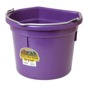 Little Giant All Purpose Heavy Duty Flat Back 22 Quart Plastic Bucket, Purple - TRAPSKI