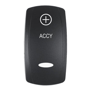 Pacer Actuator - 'ACCY' f/V Series Contura Switches - Black - Laser Etched (Top/Bottom Light) [EV2LE-ACC] - TRAPSKI