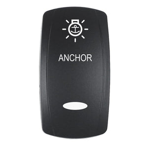 Pacer Actuator - 'ANCHOR' f/V Series Contura Switches - Black - Laser Etched (Top/Bottom Light) [EV2LE-ANC] - TRAPSKI
