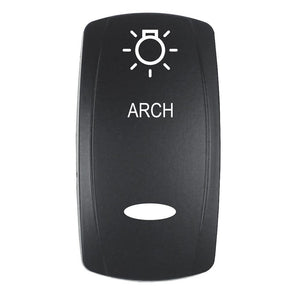 Pacer Actuator - 'ARCH' f/V Series Contura Switches - Black - Laser Etched (Top/Bottom Light) [EV2LE-ARCH] - TRAPSKI