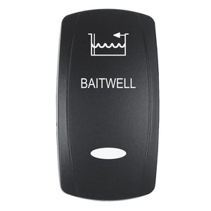 Pacer Actuator - 'BAITWELL' f/V Series Contura Switches - Black - Laser Etched (Top/Bottom Light) [EV2LE-BTWL] - TRAPSKI