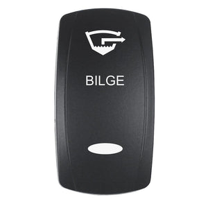 Pacer Actuator - 'BILGE' f/V Series Contura Switches - Black - Laser Etched (Top/Bottom Light) [EV2LE-BLG] - TRAPSKI