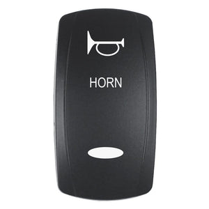 Pacer Actuator - 'HORN' f/V Series Contura Switches - Black - Laser Etched (Top/Bottom Light) [EV2LE-HRN] - TRAPSKI