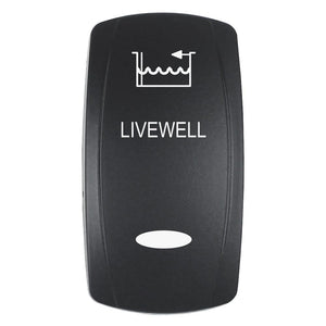 Pacer Actuator - 'LIVEWELL' f/V Series Contura Switches - Black - Laser Etched (Top/Bottom Light) [EV2LE-LVWL] - TRAPSKI