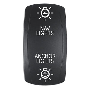 Pacer Actuator - 'NAV/ANC' f/V Series Contura Switches - Black - Laser Etched (Top/Bottom Light) [EV2LE-NAVANC] - TRAPSKI