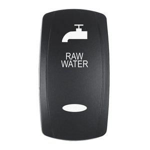 Pacer Actuator - 'RAW WATER' f/V Series Contura Switches - Black - Laser Etched (Top/Bottom Light) [EV2LE-RAW] - TRAPSKI