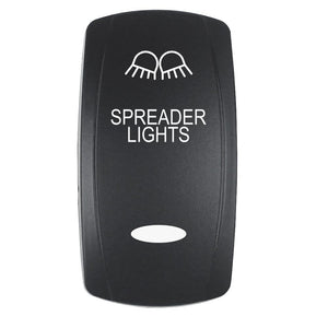 Pacer Actuator - 'SPREADER LIGHTS' f/V Series Contura Switches - Black - Laser Etched (Top/Bottom Light) [EV2LE-SPDR] - TRAPSKI