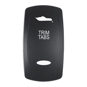 Pacer Actuator - 'TRIM TABS' f/V Series Contura Switches - Black - Laser Etched (Top/Bottom Light) [EV2LE-TRM] - TRAPSKI