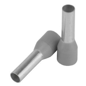 Pacer Grey 12 AWG Wire Ferrule - 10mm Length - 25 Pack - TRAPSKI