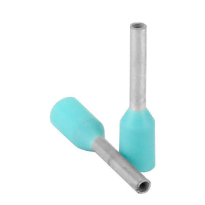 Pacer Turquoise 22-24 AWG Wire Ferrule - 6mm Length - 25 Pack - TRAPSKI