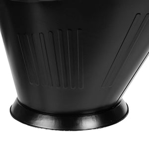 Panacea Products Modern Round Powder Coated Steel Fireplace Coal Scuttle, Black