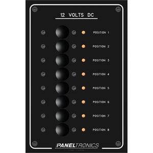 Paneltronics Standard Panel - DC 8 Position Circuit Breaker w/LEDs - TRAPSKI
