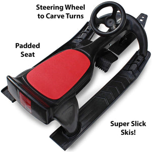 Flexible Flyer PT Blaster Plastic Steering Snow Ski Sled with Brakes and Seat