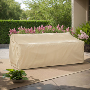 Patio 3 Seater Sofa Cover with Durable UV-Resistant Fabric - Beige or Dark Gray