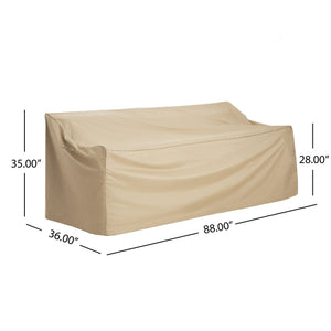 Patio 3 Seater Sofa Cover with Durable UV-Resistant Fabric - Beige or Dark Gray
