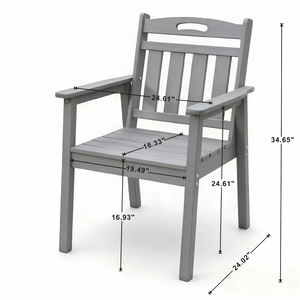 HDPE Outdoor Patio Dining Set with Table and 4 Chairs - Weather-Resistant