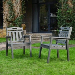 HDPE Outdoor Patio Dining Set with Table and 4 Chairs - Weather-Resistant