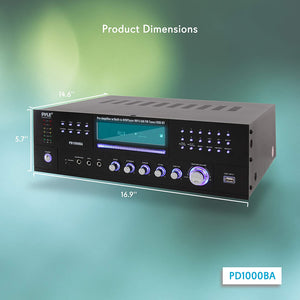 Pyle PD1000BA Bluetooth 4 Channel Home Theater Preamplifier Stereo Sound System