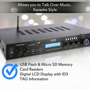 Pyle PDA7BU 200 Watt Home Theater Amplifier Bluetooth Receiver Sound System