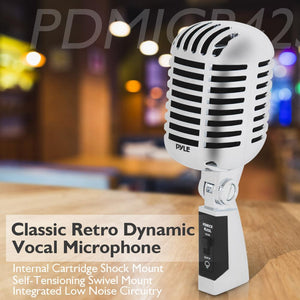 Pyle Pro PDMICR42SL Vintage Retro Style Dynamic Studio Vocal Microphone (4 Pack) - TRAPSKI