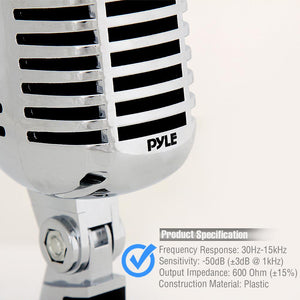 Pyle Pro PDMICR42SL Vintage Retro Style Dynamic Studio Vocal Microphone (4 Pack) - TRAPSKI