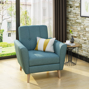 Mid Century Fabric Channel Stitch Club Chair