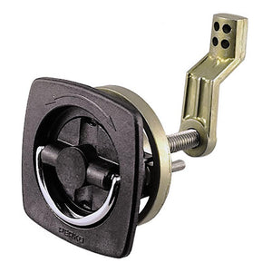 Perko Flush Latch - Non-Locking - 2.5" x 2.5" w/Offset Cam Bar Flexible Polymer Strike - TRAPSKI