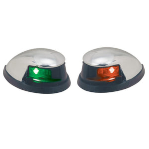 Perko Red/Green Horizontal Mount Side Lights - Pair - Chrome Plated Zinc - TRAPSKI