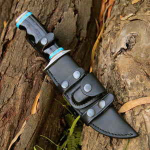 Phantom Hunting & Survival Bowie Knife with Stacked Leather Handle