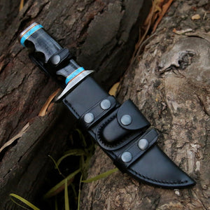 Phantom Hunting & Survival Bowie Knife with Stacked Leather Handle