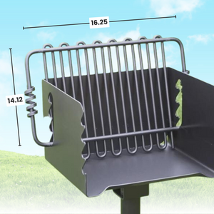 Pilot Rock CBP-135 Park Style Outdoor Camping BBQ Charcoal Grill with Swivel - TRAPSKI