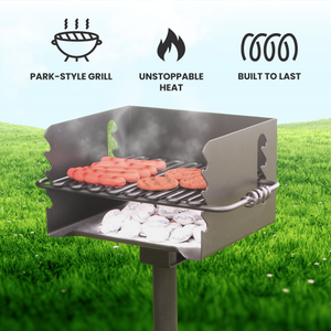 Pilot Rock CBP-135 Park Style Outdoor Camping BBQ Charcoal Grill with Swivel - TRAPSKI