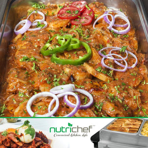 NutriChef Portable 3 Pot Electric Hot Plate Buffet Warmer Chafing Serving Dish