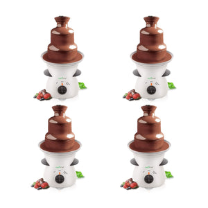 NutriChef 16oz 3 Tier Electric Fondue Maker Fountain Chocolate Melter (4 Pack)