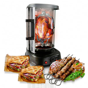 NutriChef PKRTVG34 Kitchen Countertop Rotisserie Toaster Oven Cooker (2 Pack)